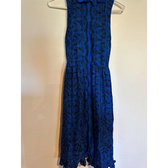 Plenty by Tracy Reese Silk Dress – Size 8 – Royal Blue & Black - Picture 9 of 12